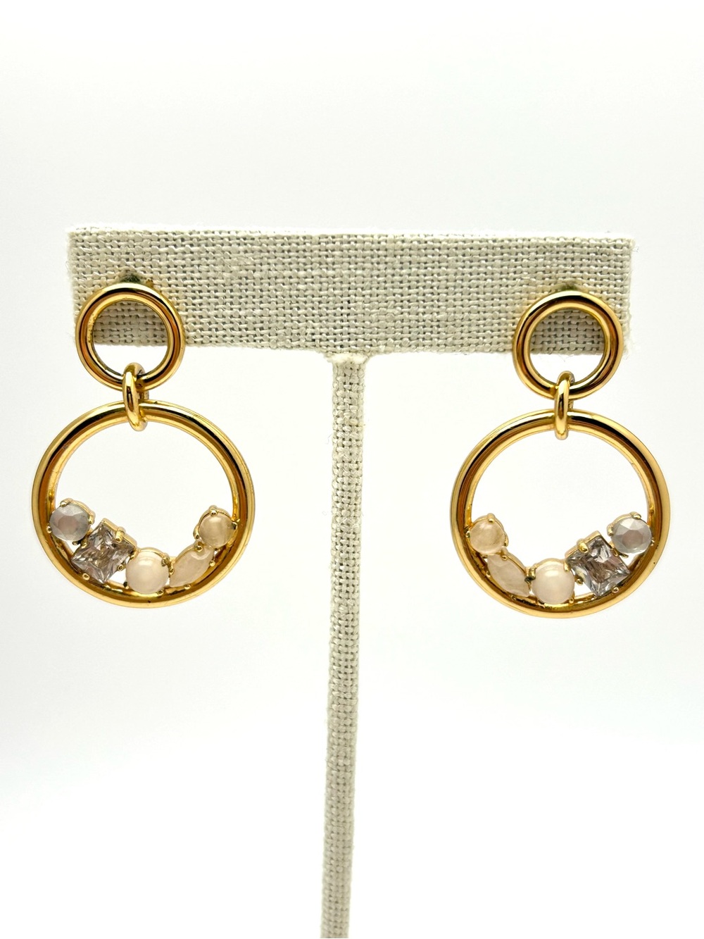 J. Crew Jeweled Drop Hoop Earrings
